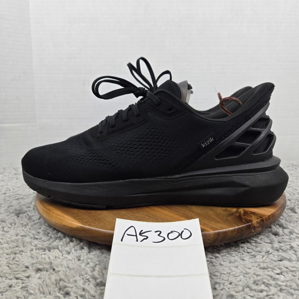 Kizik Mens 13 2E Wide Athens 2 Triple Black Hands-Free Casual Slip Daily Sneaker